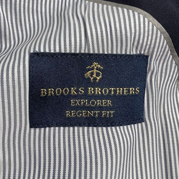 Brooks Brothers Suit Jacket Mens 46R Navy Explorer Regent Fit Wool Blend - Picture 6 of 12